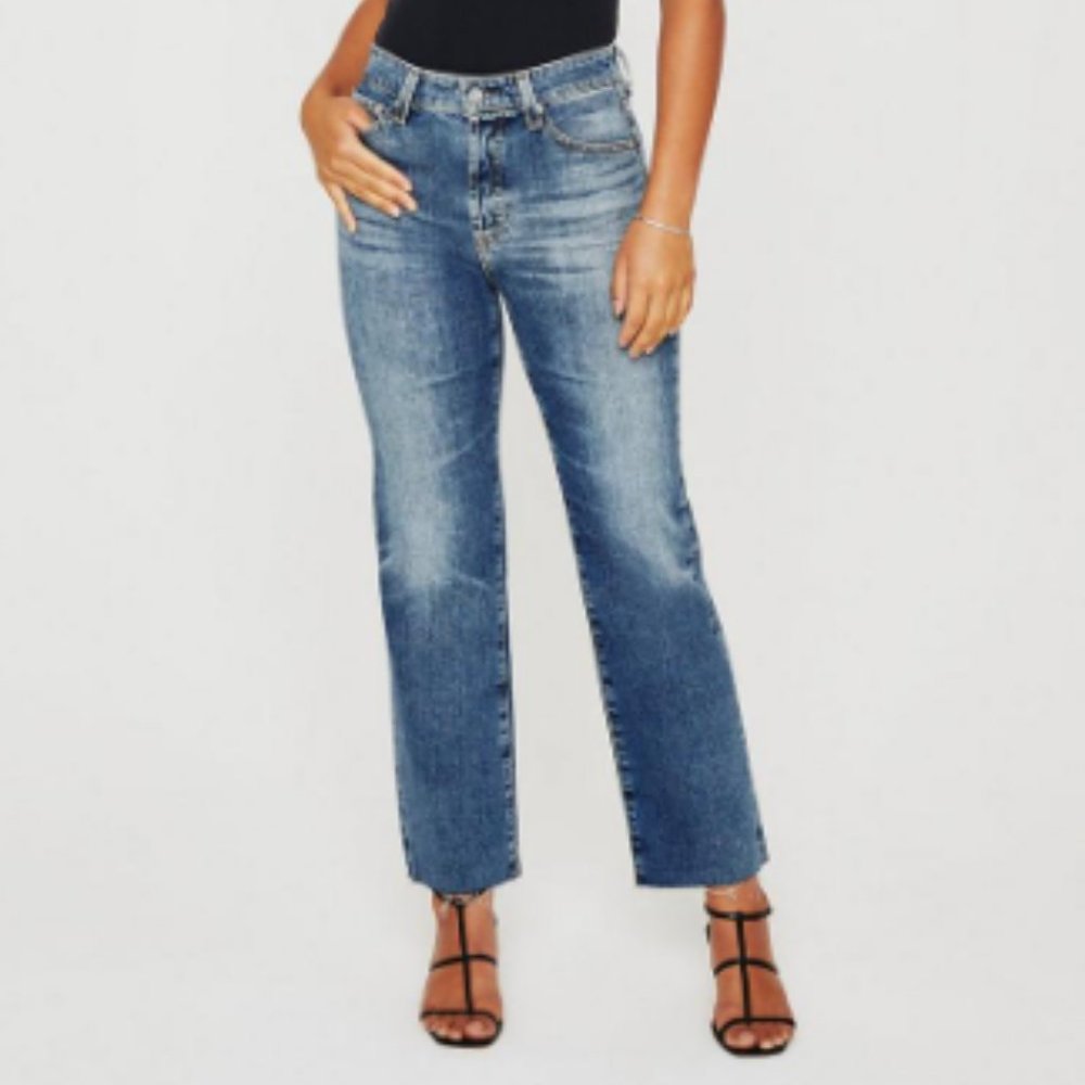 AG Adriano Goldschmied Alexxis Crop High-Rise Vintage-Style Denim Jeans